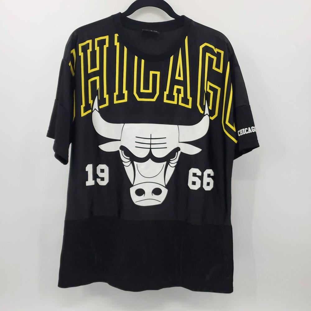 Chicago Bulls 1966 NBA Black Jersey Mesh T Shirt Medium